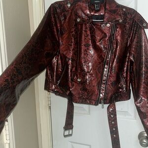 Red snake skin like jacket